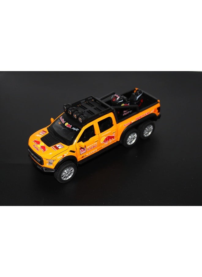 1:28 Red Bull Alloy Diecast Metal Cars Truck Model - Pull Back Vehicle Toy for Boys and Girls (Yellow)