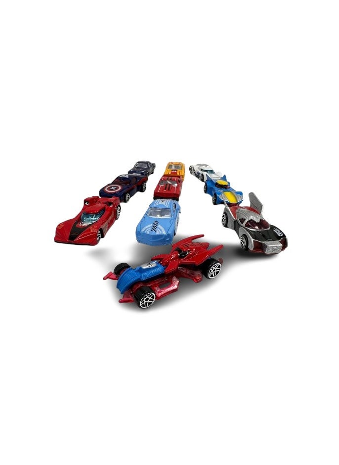 Superhero Toy Car Set – 10 Car Pack Super Hero Theme in 1 pakage Inspired by Avengers Collection, Captain Marvel Alloy Cars, Perfect Play Vehicles for Kids, Birthday Party Gifts & Home Deco