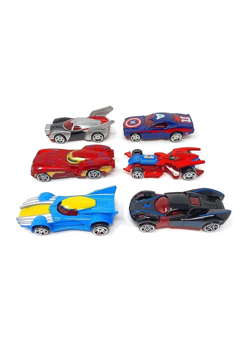 Superhero Toy Car Set – 10 Car Pack Super Hero Theme in 1 pakage Inspired by Avengers Collection, Captain Marvel Alloy Cars, Perfect Play Vehicles for Kids, Birthday Party Gifts & Home Deco