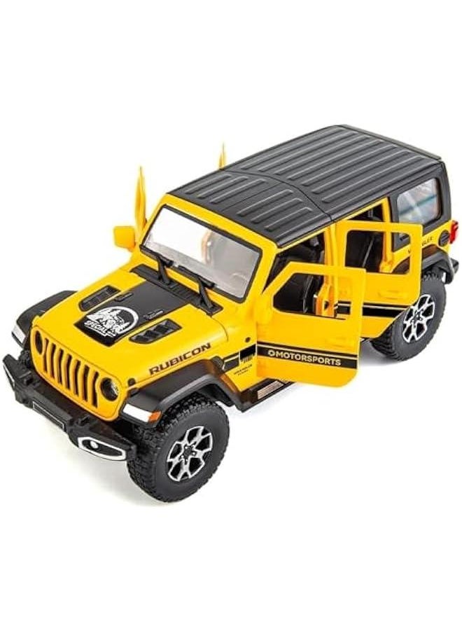 Off-Road 7 Door for Wrangler Diecast Toy Car Model, 1/22 Scale Metal Alloy Vehicle for Kids Boys Girls Adults, Doors Open, Light and Sound, Gifts Yellow