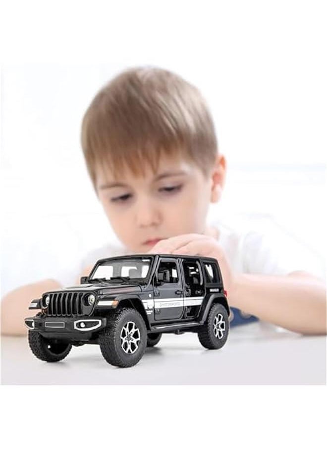 Off-Road 7 Door for Wrangler Diecast Toy Car Model, 1/22 Scale Metal Alloy Vehicle for Kids Boys Girls Adults, Doors Open, Light and Sound, Gifts Black