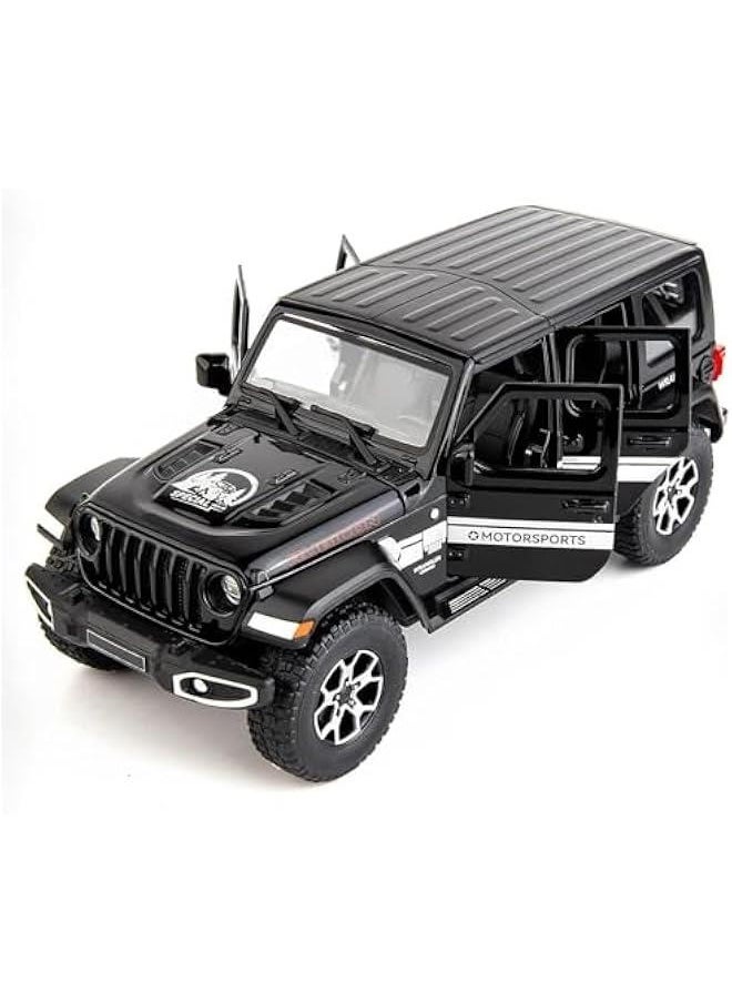 Off-Road 7 Door for Wrangler Diecast Toy Car Model, 1/22 Scale Metal Alloy Vehicle for Kids Boys Girls Adults, Doors Open, Light and Sound, Gifts Black