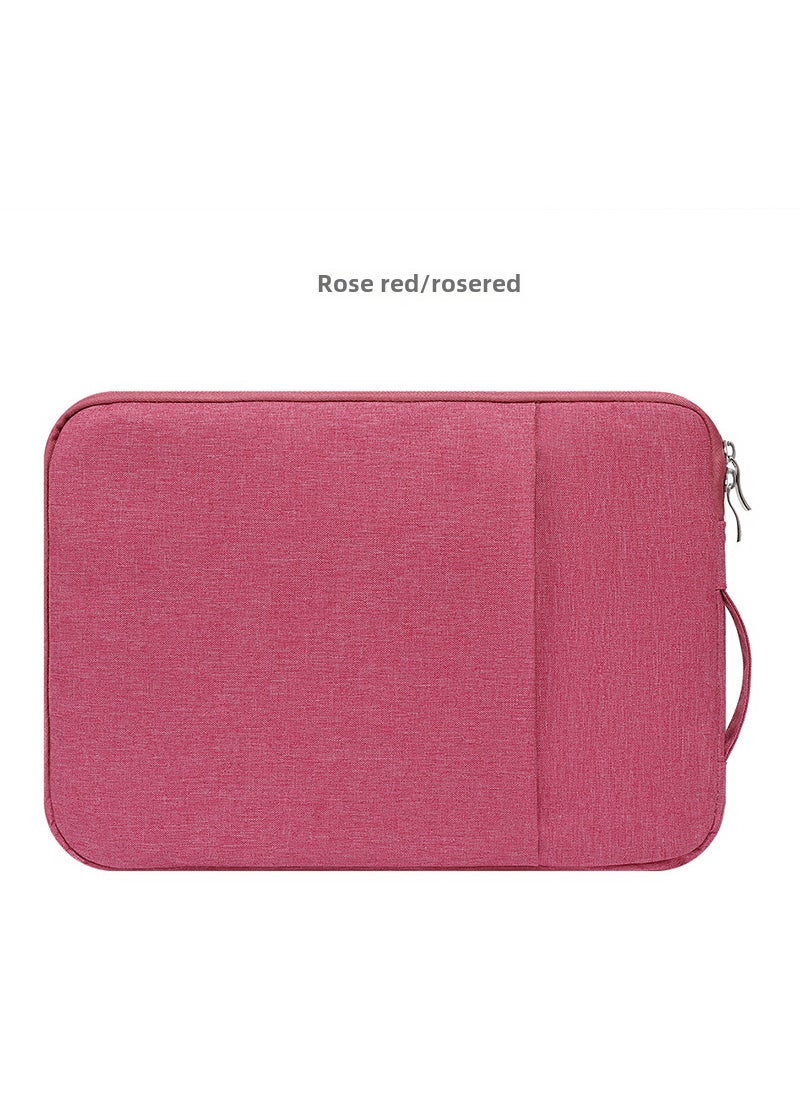 Oxford Fabric Notebook Sleeve for Mac 13 Huawei 14 inch with Plush Lining Rose Red