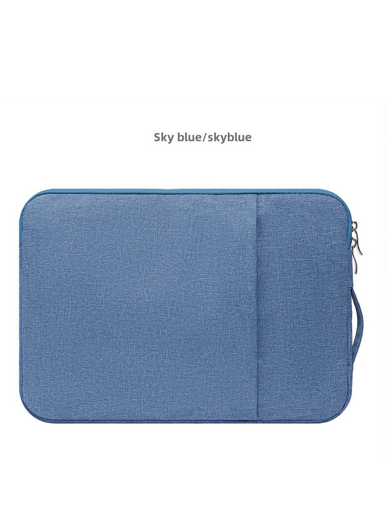 Oxford Fabric Notebook Sleeve for Mac 13 Huawei 14 inch with Plush Lining Light Blue