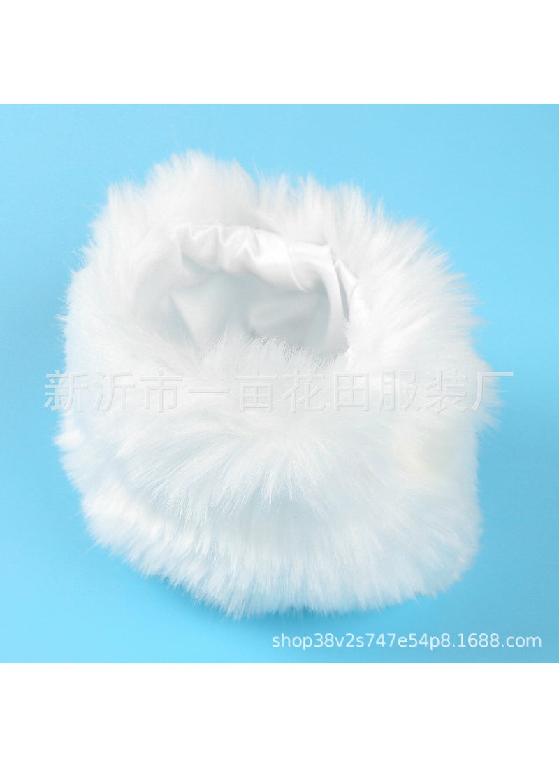 Cross-border autumn and winter Christmas performance clothing furry gloves leg cover thickened sleeve foot cover plush cuff cover suit White short hair bracelet