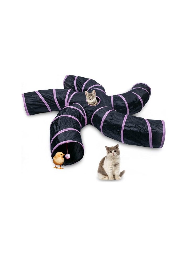 Five -way purple foldable cat house cat tunnel pet game Colour:Purple Shoe number:42 - 43