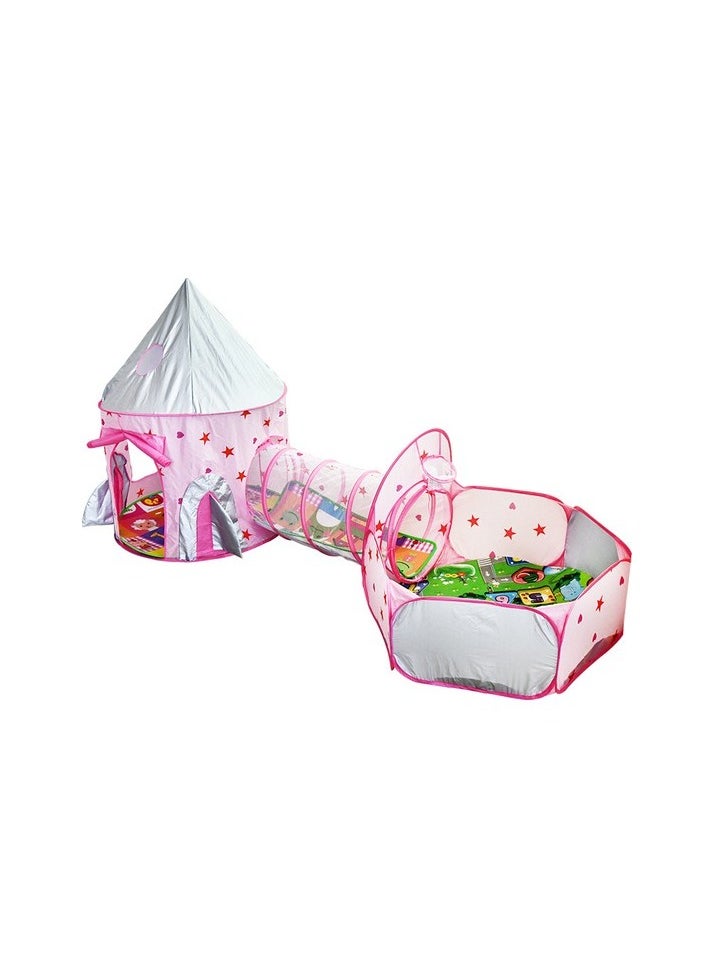 Children's Tent Play House Tunnel Small Home Toy House Colour:Pink