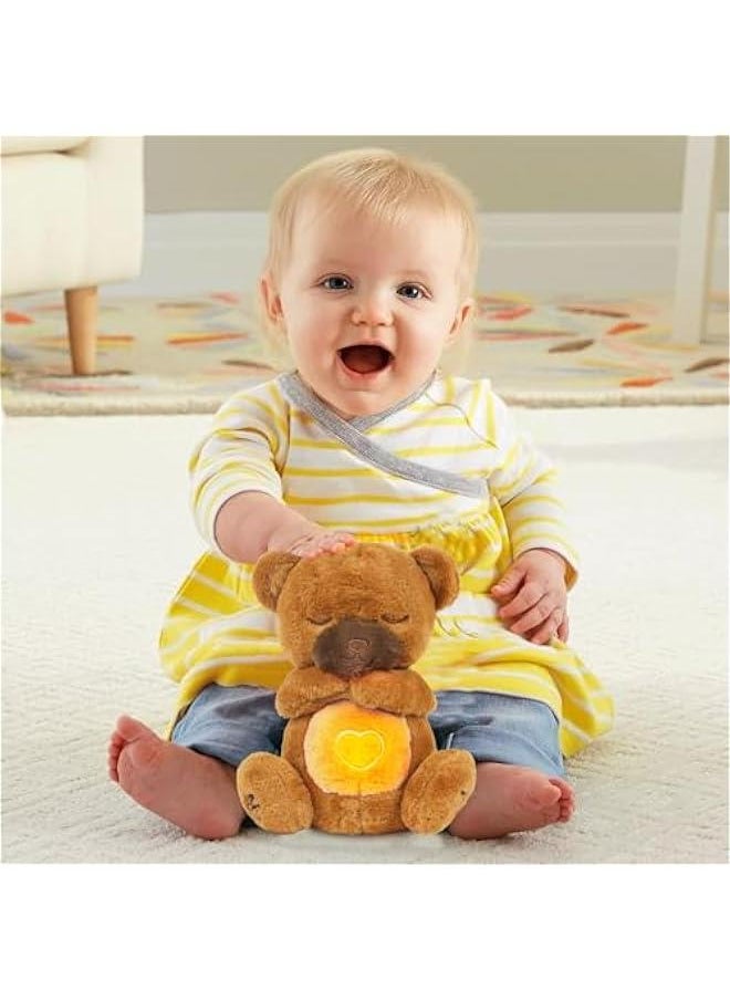 Soothe Snuggle Bear Plush, Soothing Breathing Bear Stuffed Animal for Anxiety Adults and Kids, Sleeping Bear Plushies with Realistic Breathing Motion and Lights Music (Bear)