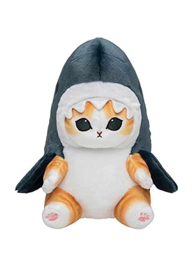 Cute Shark Cat Plush Toy Stuffed Animal Plushies Doll, 12'' Soft Kitten Pillow  Birthday Gifts for Kids Boys Girls, Blue