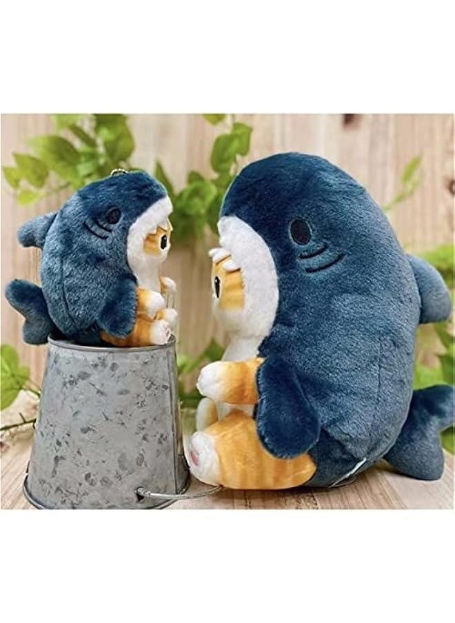 Cute Shark Cat Plush Toy Stuffed Animal Plushies Doll, 12'' Soft Kitten Pillow  Birthday Gifts for Kids Boys Girls, Blue