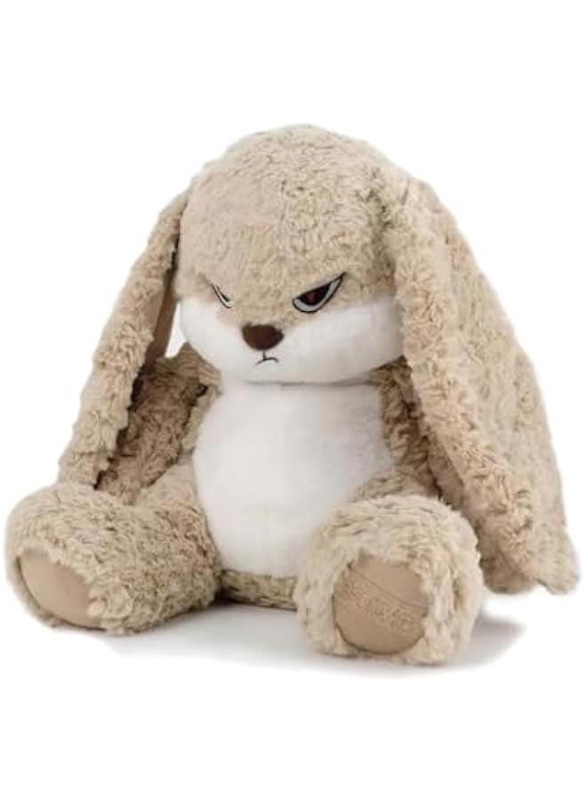 Angry Lop Eared Rabbit Plush,  Brown Bunny Stuffed Animal Cute Bunny Plush Toy Soft Kawaii Bunny plushie for Kids and Adults  Gifts