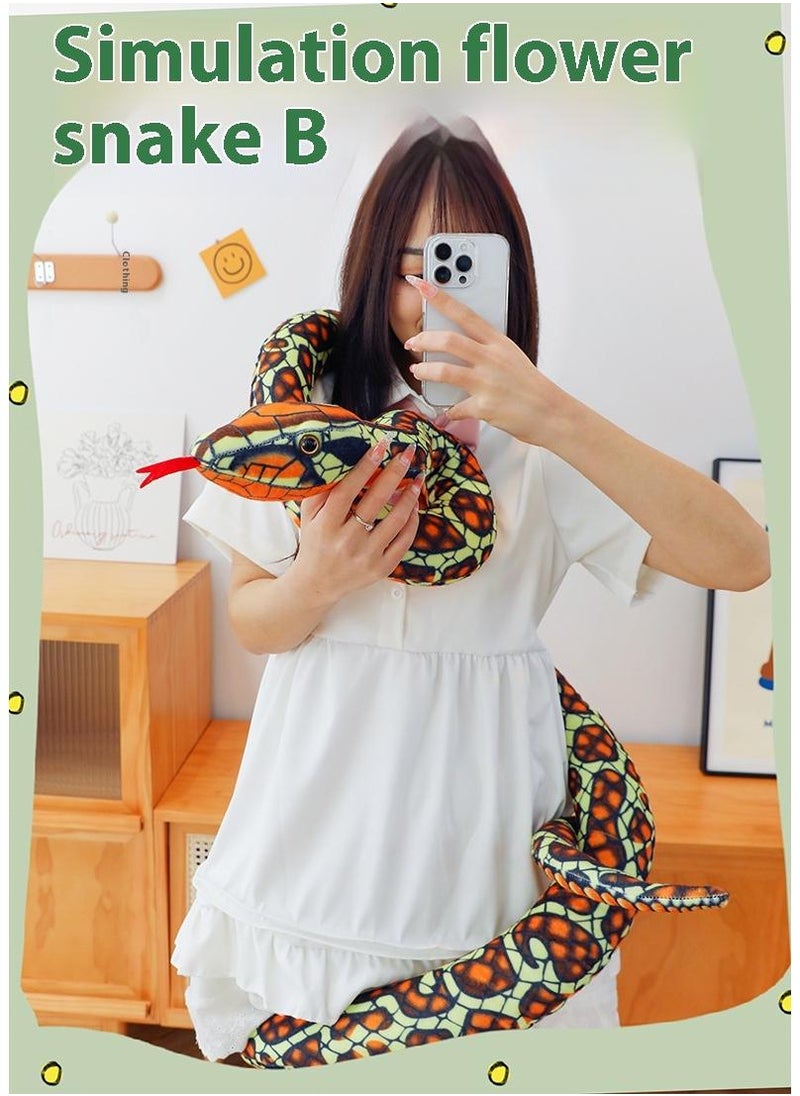 Excefore Realistic Wild Life Action Model Lifelike Snake Plush Toy Figurines Prank Props Stress Relif Toys Educational Toys Birthday Gift For Kids