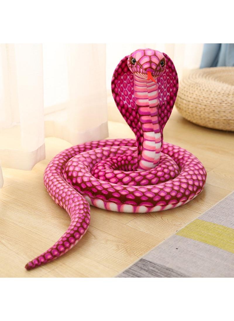 Excefore Realistic Wild Life Action Model Lifelike Snake Plush Toy Figurines Prank Props Stress Relif Toys Educational Toys Birthday Gift For Kids-仿真红花斑眼镜蛇200cm