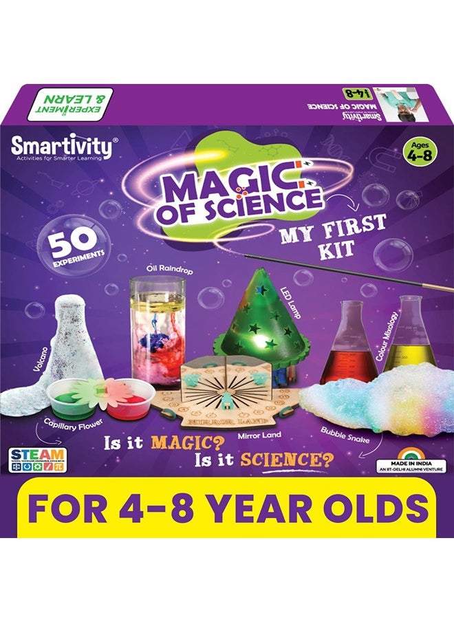 Smartivity Magic of Science Experiment Kit for Boys & Girls Age 4-6-8| Birthday Gift for Kids Age 4-8 | Kids Safe Physics & Chemistry Kit | STEM Educational Fun Toys | Made in India