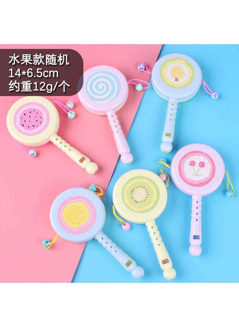 Baby Cartoon Rattle Drum Early Education Toy Macaron fruit rattle updated without whistle