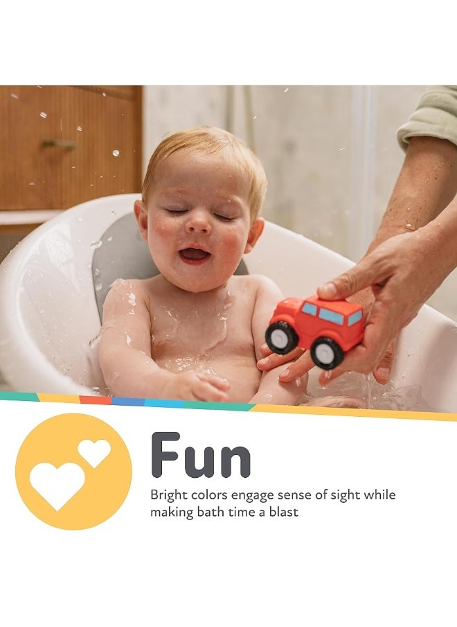 Nuby Squirt Wheels Baby Bath Toys - BPA Free Baby Essentials - 4-Count