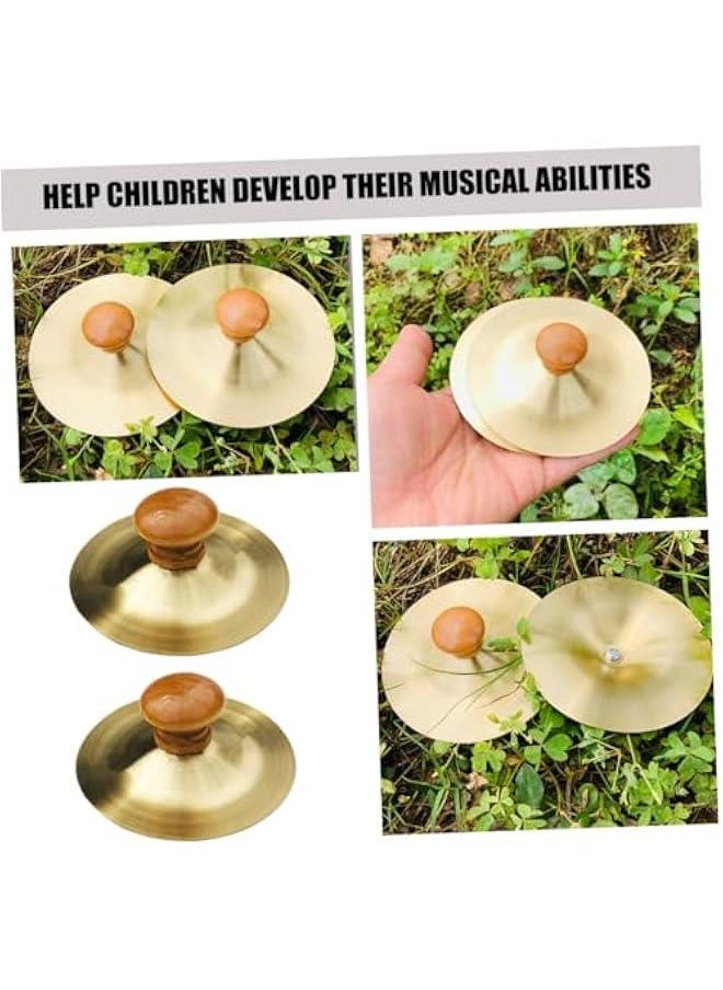 4pcs Children's Percussion Instrument Mini Cymbals Mini Hand Bells Small Cymbals Kids Mini Cymbal Brass Cymbals Copper Cymbals Hand Cymbals Toys Music Toddler Metal Spain