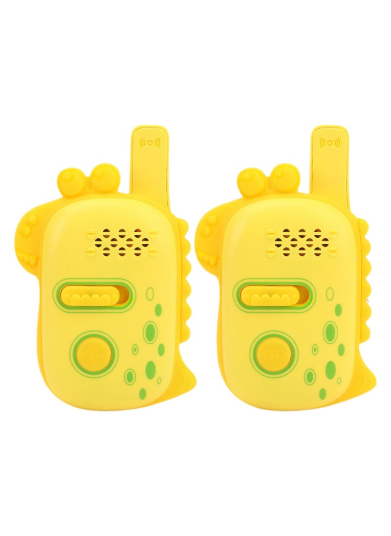 Children'S Walkie-Talkie, 600m Long Distance Toddler Walkie-Talkie, Outdoor Hiking And Camping Yard Games, Dinosaur Toys, Birthday Gifts For Children Aged 3-8 (Two Yellow Packs)