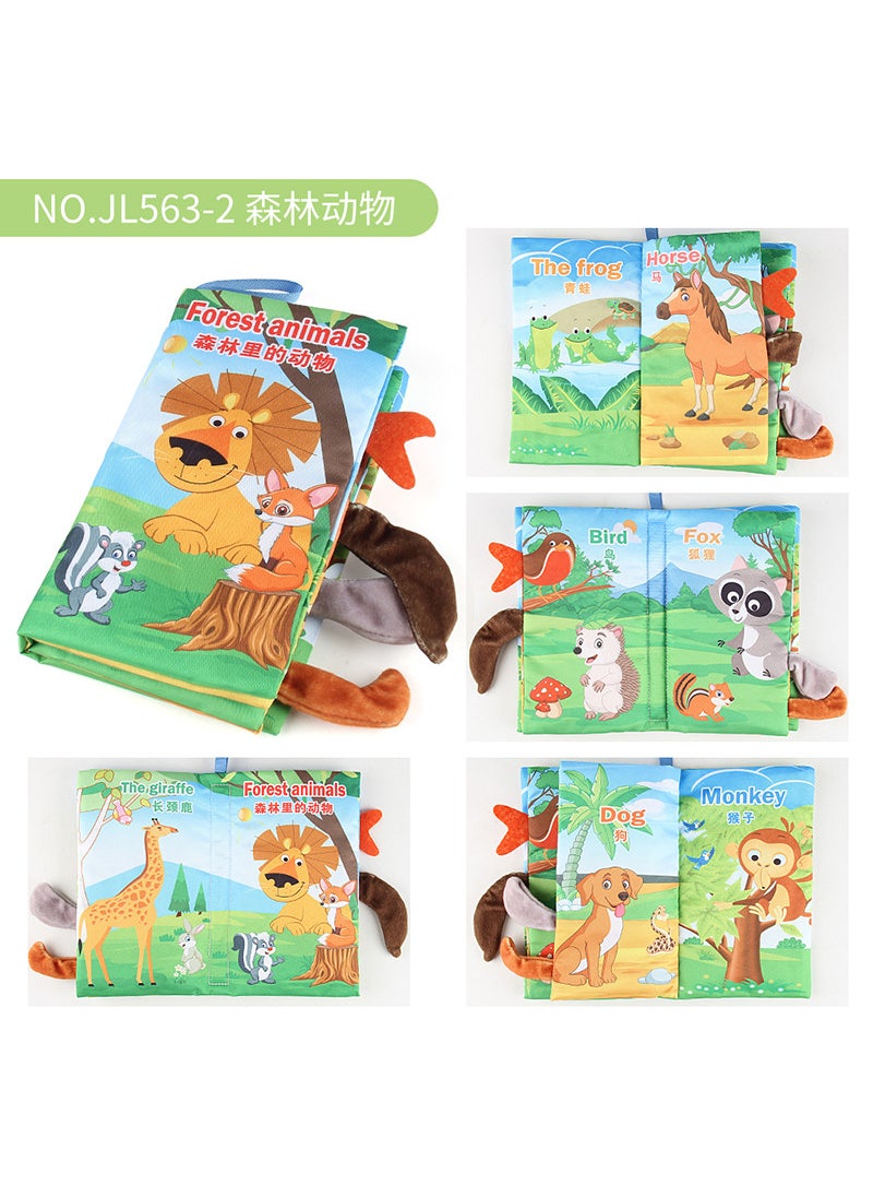 Early Education Baby 3D Fabric BookNO.JL563-2 Forest Animals Chinese and English Tail Cloth Book 37.4g NO.JL563-2 Forest Animals Chinese and English Tail Cloth Book 37.4g