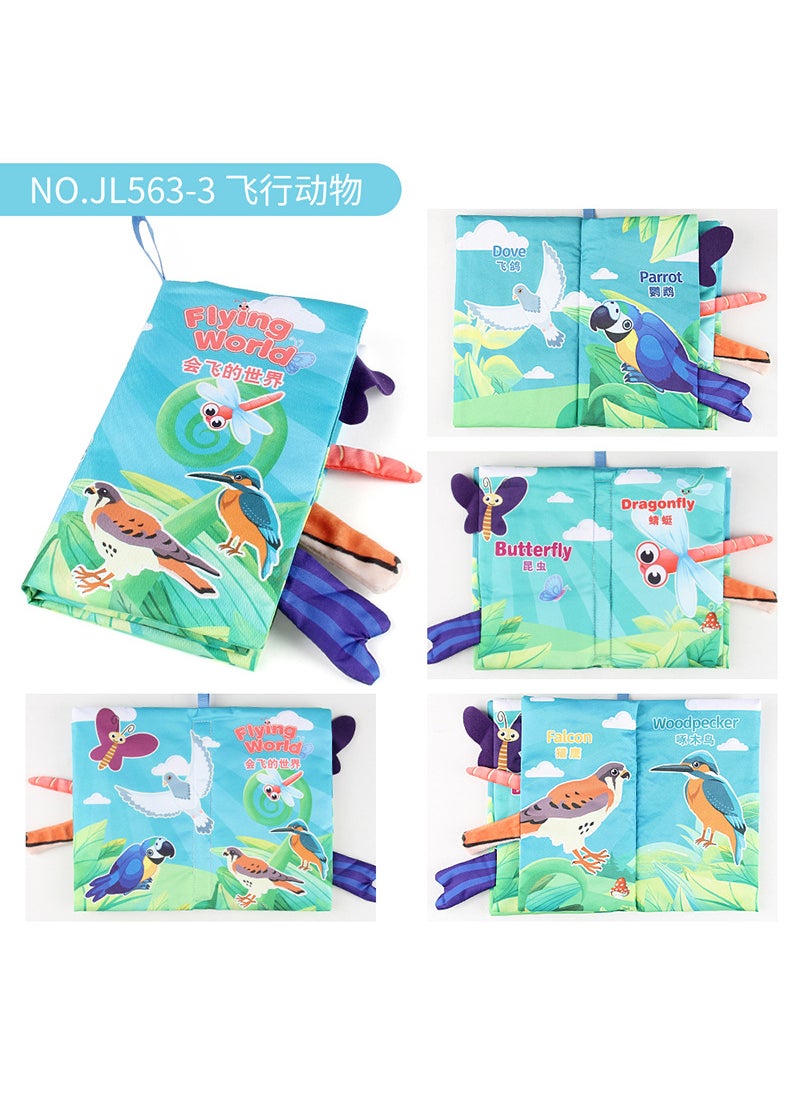 Early Education Baby 3D Fabric BookNO.JL563-3 Flying Animals Chinese and English Tail Cloth Book 37.4g NO.JL563-3 Flying Animals Chinese and English Tail Cloth Book 37.4g