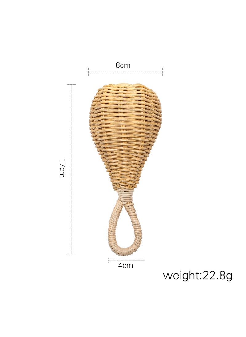 Handwoven Rattan Baby Rattle Pear-Shaped Teether Rattan hand bell