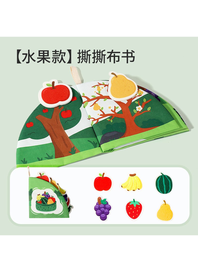 Tear-Resistant Baby Cloth Book for Early Education [Fruit style] Paste Enlightenment tear tear book