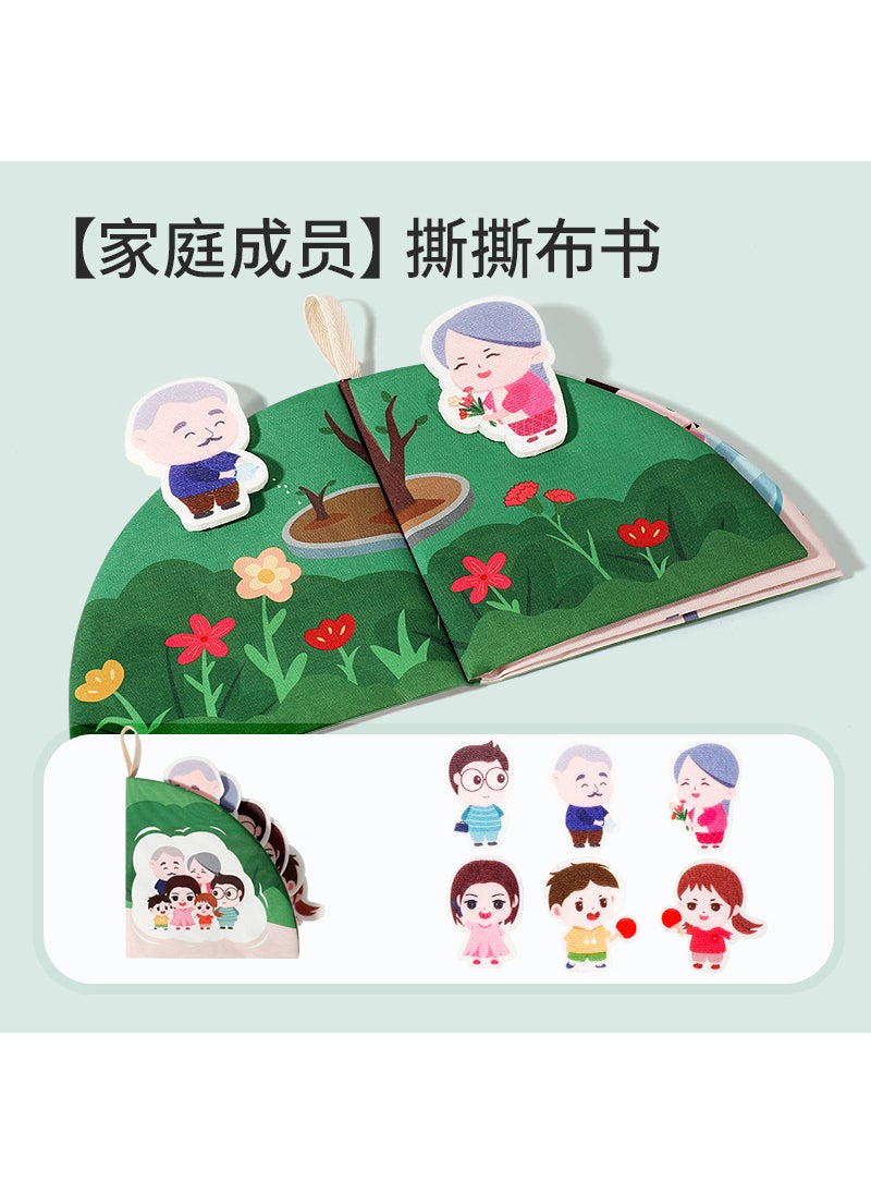 Tear-Resistant Baby Cloth Book for Early Education [Character] Paste Enlightenment tear book