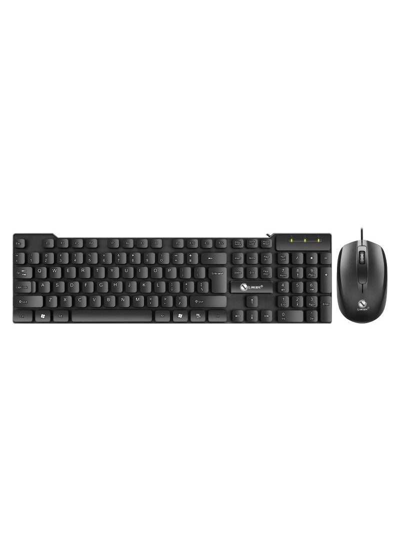 LimeiT13 Keyboard Mouse Combo, Wired USB, Water-Resistant  Quiet T13 mouse and keyboard set (USB + USB interface)