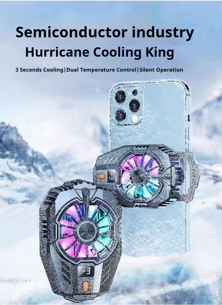 Universal Cell Phone Cooler Semiconductor Cooler Cell Phone Cooling Fan for PUBG Portable Noiseless Cooling Gaming Artifact for Live Video Blogging for iOS/Android 4-6.7 Inch Phones