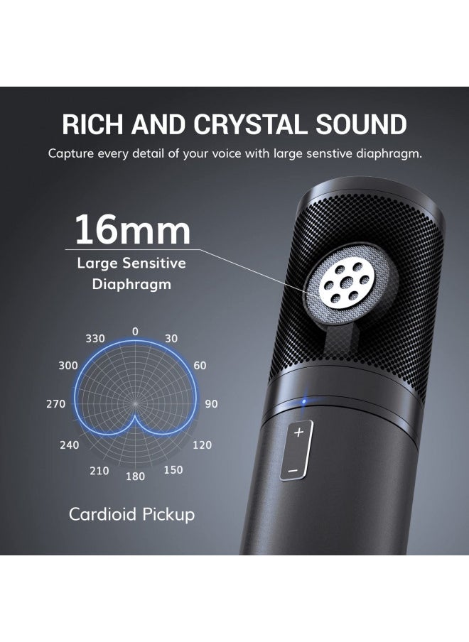 TONOR USB Gaming Microphone, PC Streaming Mic Kit for PS4/5/Discord/Twitch Gamer, Condenser Studio Cardioid Microfono for Podcasting, Recording, Content Creation, Singing with Adjustable Arm Stand Q9