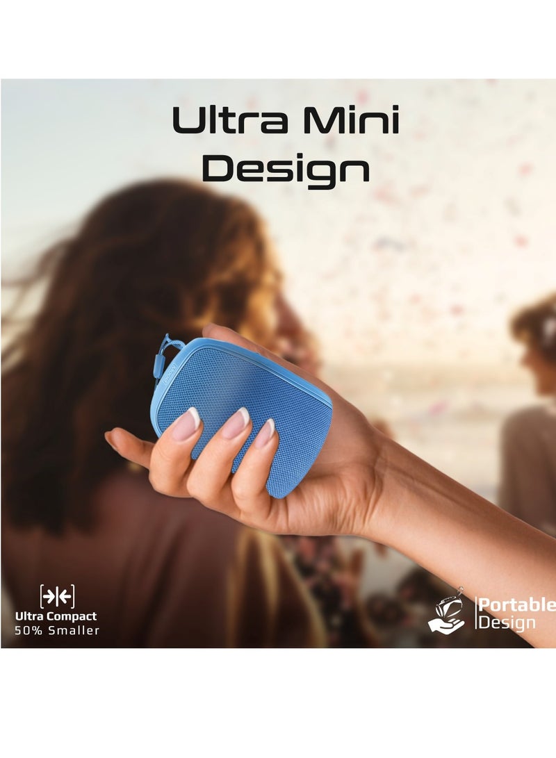 Bluetooth Speaker, 5W True Wireless IPX4 Water Resistant Portable Speaker with HD Sound, Long 24H Playtime, USB Flash Port, AUX Port and TF Card Slot for iPhone 16, iPad, S25, Mood - Blue
