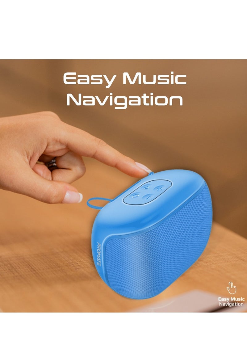 Bluetooth Speaker, 5W True Wireless IPX4 Water Resistant Portable Speaker with HD Sound, Long 24H Playtime, USB Flash Port, AUX Port and TF Card Slot for iPhone 16, iPad, S25, Mood - Blue