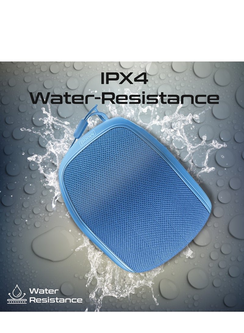 Bluetooth Speaker, 5W True Wireless IPX4 Water Resistant Portable Speaker with HD Sound, Long 24H Playtime, USB Flash Port, AUX Port and TF Card Slot for iPhone 16, iPad, S25, Mood - Blue