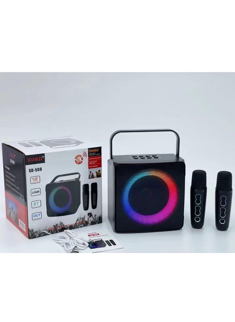 SD 508 Portable Wireless Karaoke Speaker with Dual Wireless Microphones – Superior Sound Quality & Long Battery Life