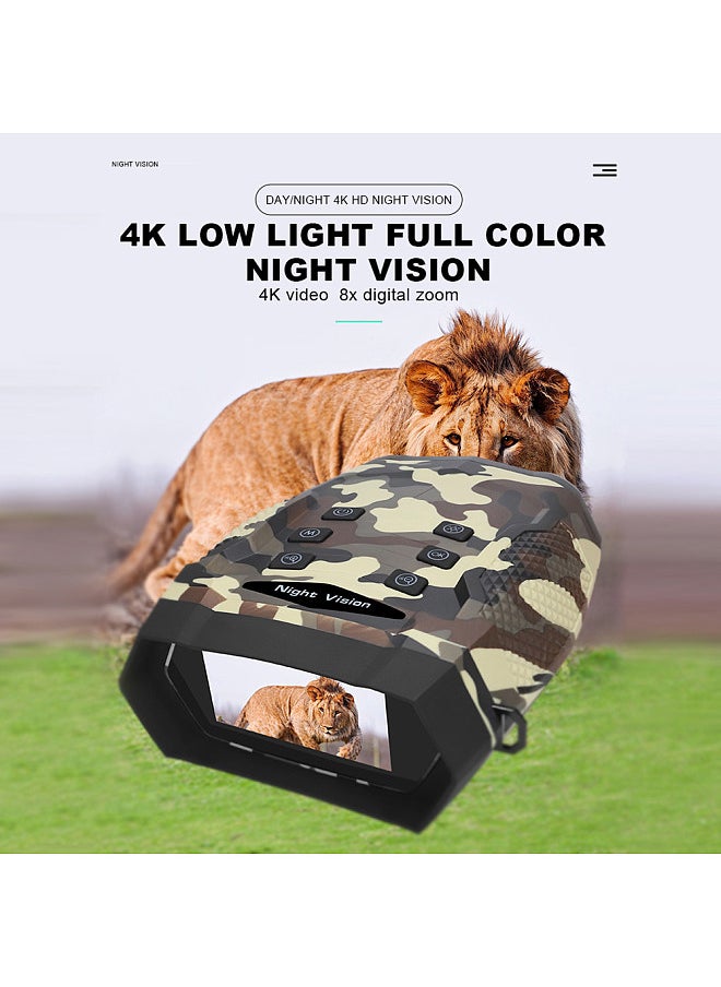 4K Night Vision Goggles Digital Infrared Night Vision Binoculars 600M Full-Dark Viewing Day Night Use with 3 Inch Screen Support 5X Lens Magnification 8X Digital Zoom Photo & Video Taking for Outdoor Camping Huntings Night Observation Boating