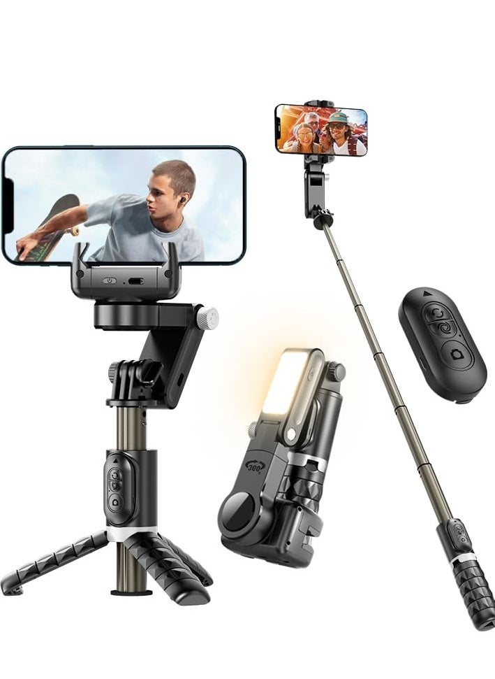 Gimbal Stabilizer Remote Control Intelligent Gimbal Stabilizer for Smartphone 2-Axis Phone Gimbal Auto Face Tracking 360° Phone Gimbal Stabilizer for Vlogging YouTube TikTok