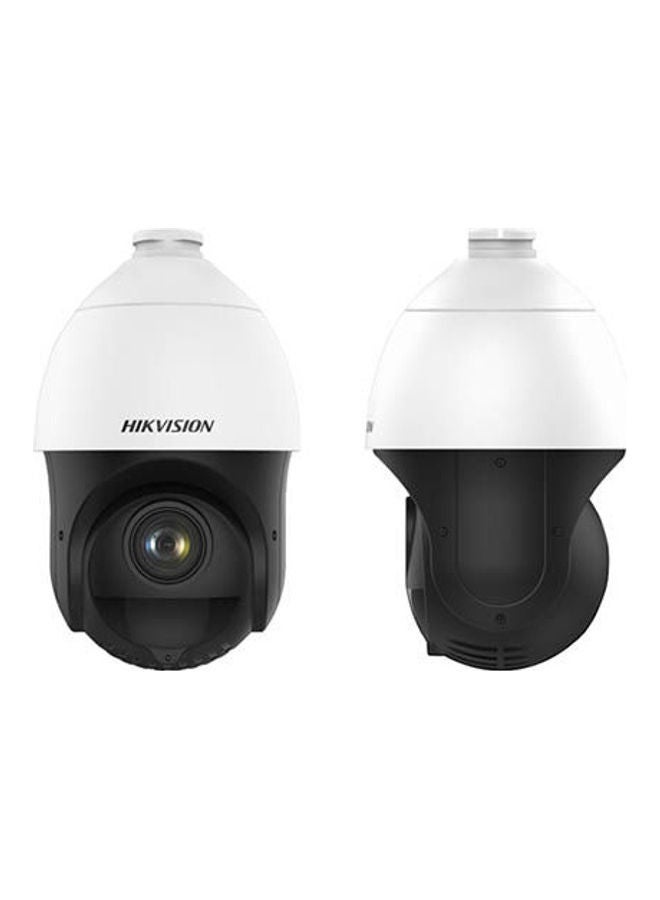 DS-2DE4425IW-DE(T5) 4MP Outdoor PTZ Network Camera, 25x Optical Zoom, 100m IR Range, H.265+ Video Compression, 120dB Wide Dynamic Range (WDR), IP66 Weatherproof, PoE, Remote Viewing, Auto Tracking, Motorized Focus, 3D Digital Noise Reduction (DNR), Auto-Iris, Smart Detection, ONVIF Compatible, and Edge Storage