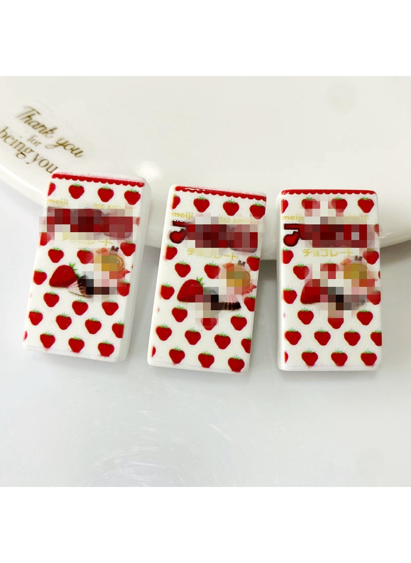 Resin DIY Phone Case Flatback Accessories White strawberry