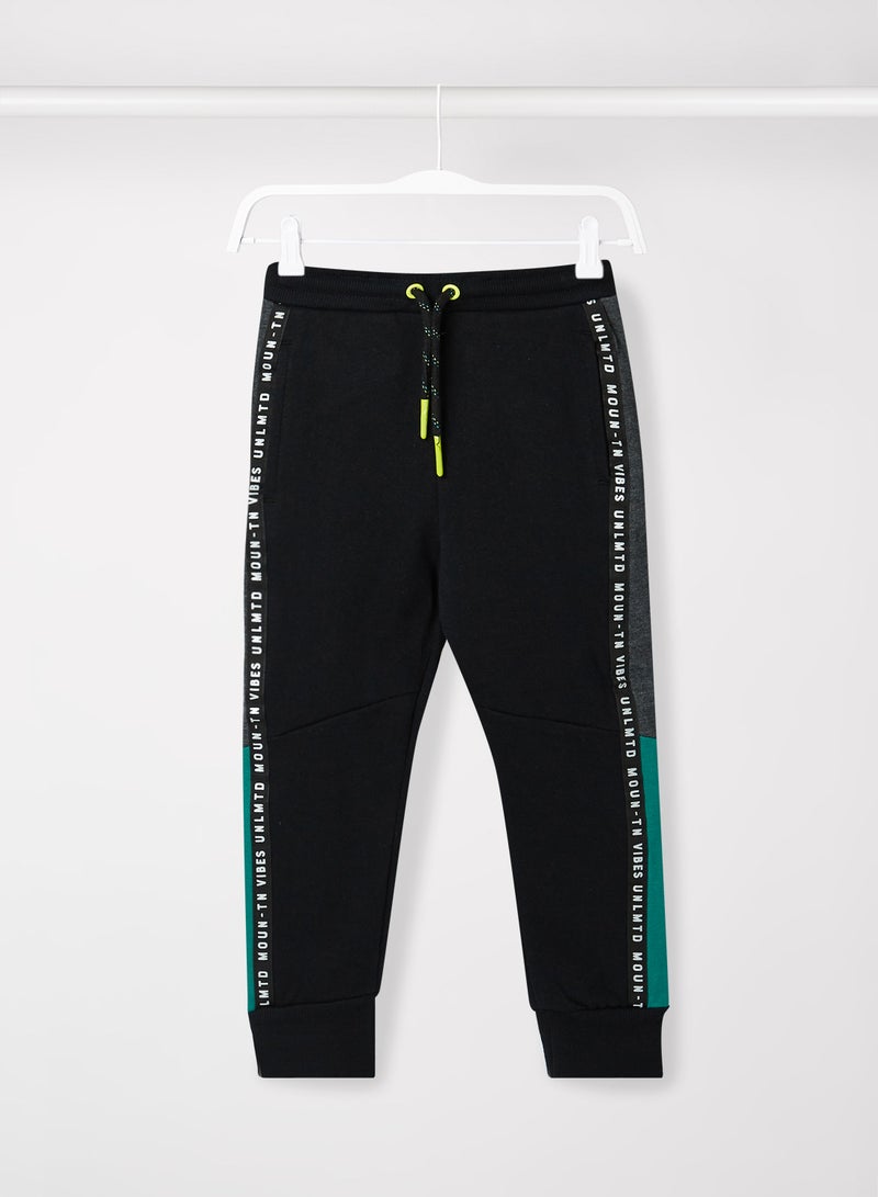 Kids/Teen Side Stripe Joggers Black