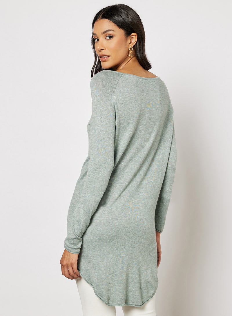 Solid Longline Sweater Grey