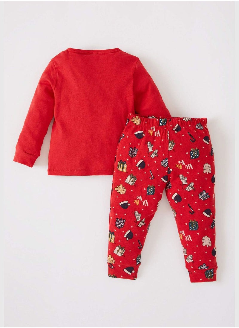 Long Sleeve Newyear Themed Knitted Pyjamas Set