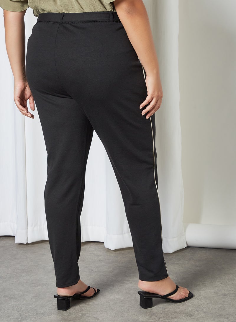 Curve Belted Pants Black