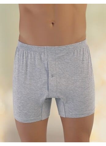 Combed Cotton Buttoned Boxer Gray ME010