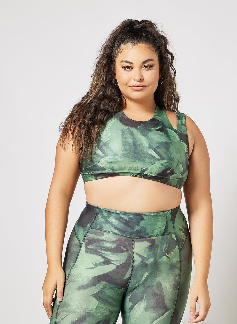 Plus Size Training Crop Top Green