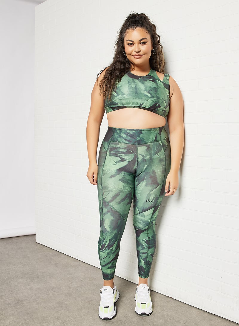 Plus Size Training Crop Top Green