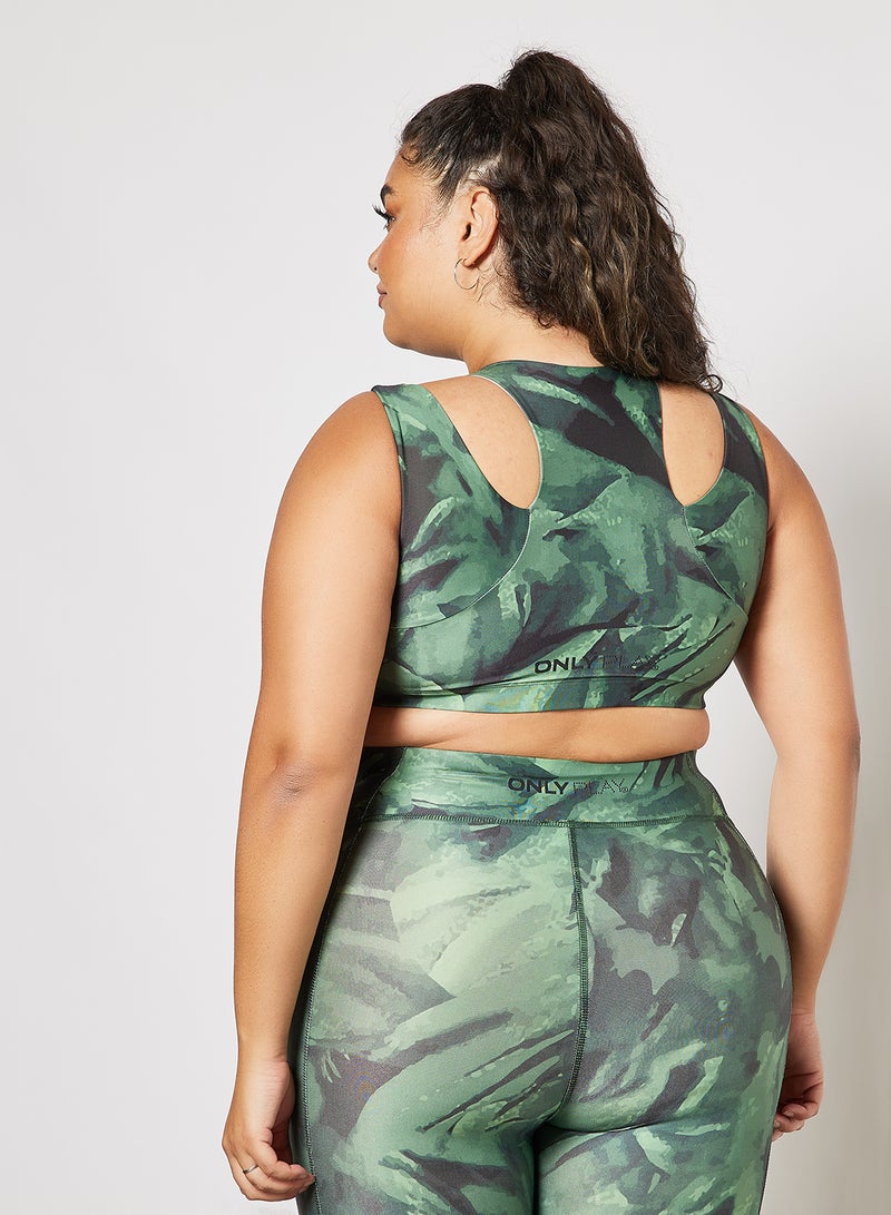 Plus Size Training Crop Top Green