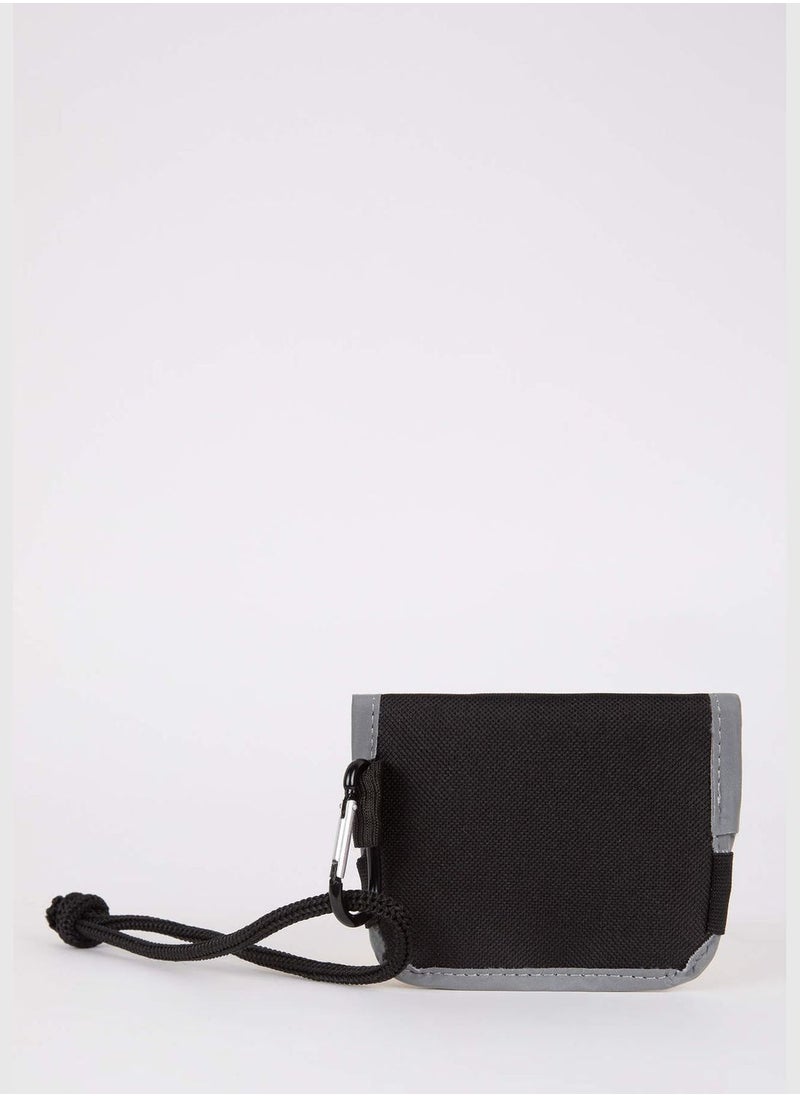 Faux Leather Minimal Slogan Print Wallet