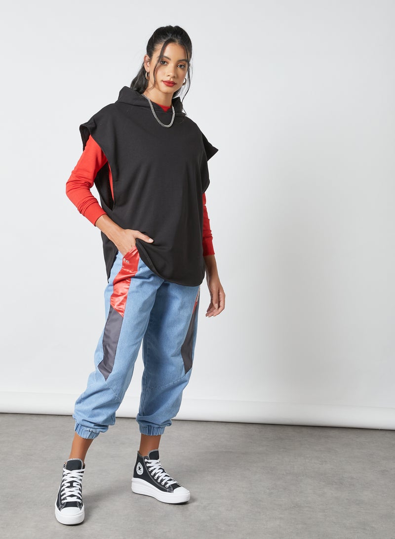 Wide Armhole Oversize Hoodie Black