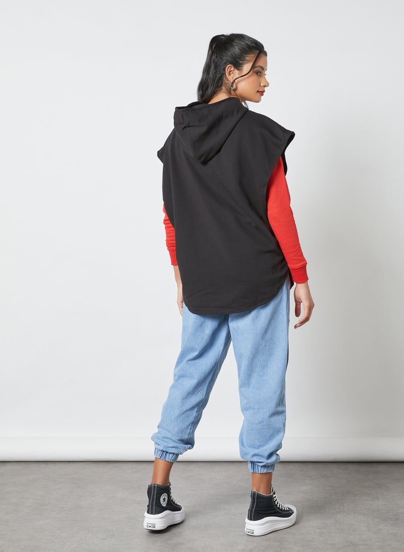 Wide Armhole Oversize Hoodie Black