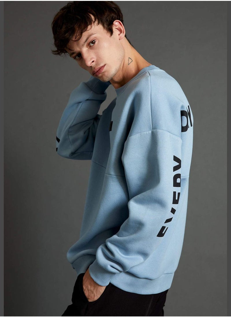 Long Sleeve Text Back Print Sweatshirt